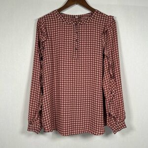 2 for$15 LOFT Red Geometric Women's Blouse